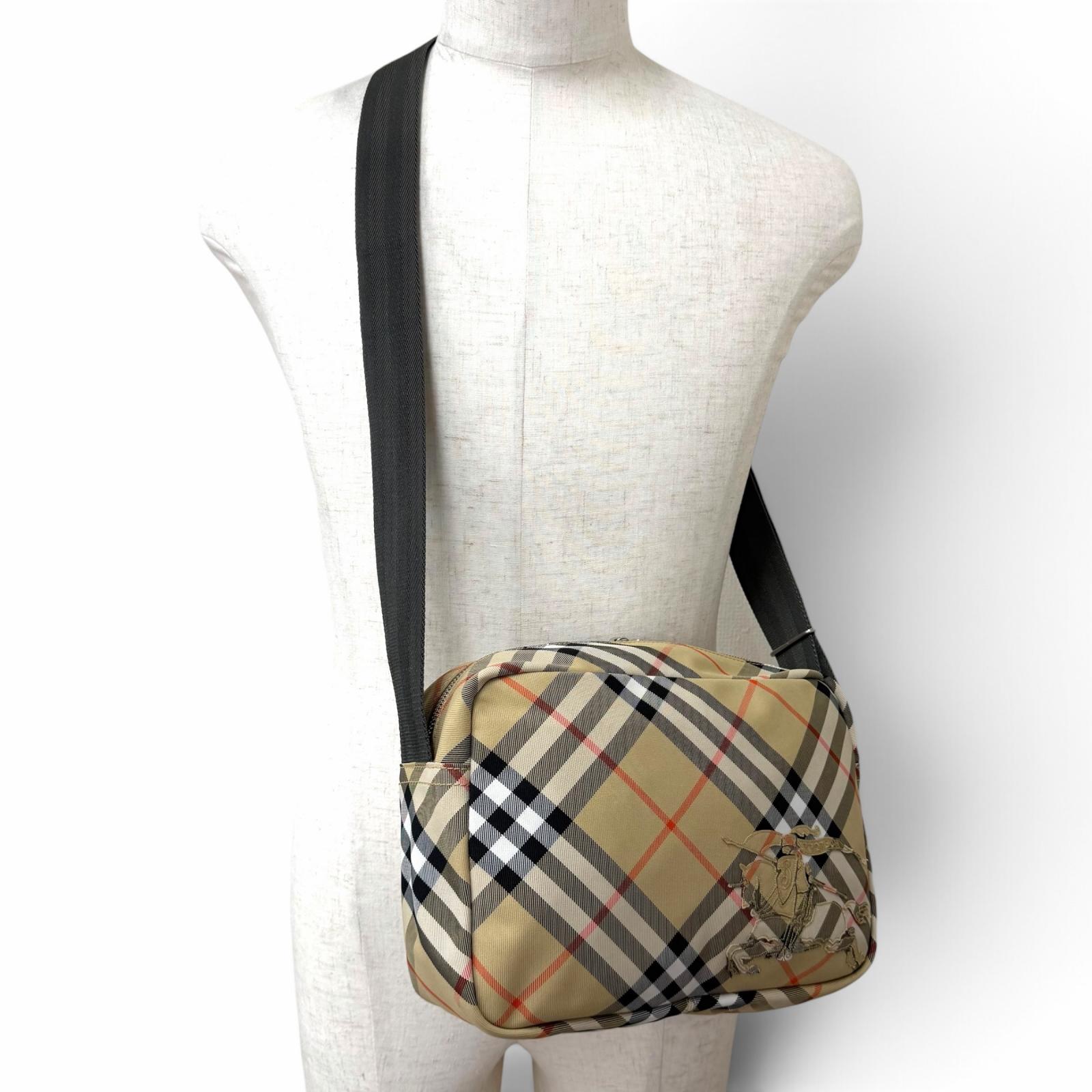 極美品 BURBERRY バーバリー 8091320 キャンバス ヴィンテージチェック クロスボディバッグ ショルダーバッグ ベ green0501-10220085 衣類&ブランドリサイクル GREEN サンプル画像3
