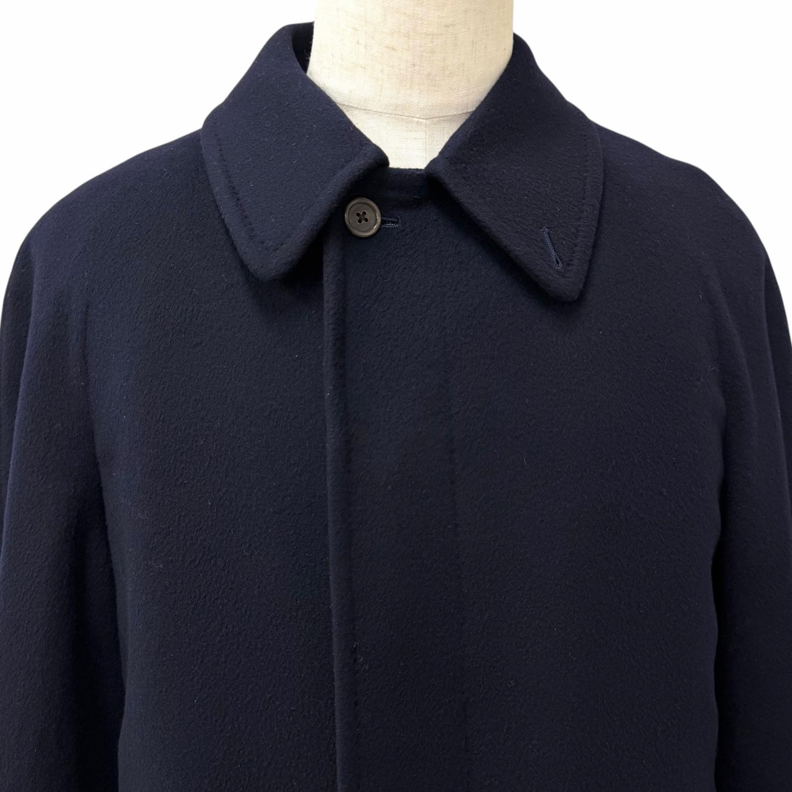良品 Burberrys バーバリー カシミヤ ウール フライフロント 比翼 ステンカラーコート ロングコート ネイビー L メ green0501-10220095 衣類&ブランドリサイクル GREEN サンプル画像2