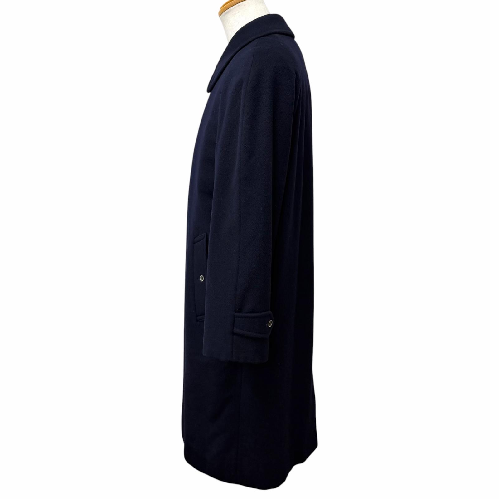 良品 Burberrys バーバリー カシミヤ ウール フライフロント 比翼 ステンカラーコート ロングコート ネイビー L メ green0501-10220095 衣類&ブランドリサイクル GREEN サンプル画像3