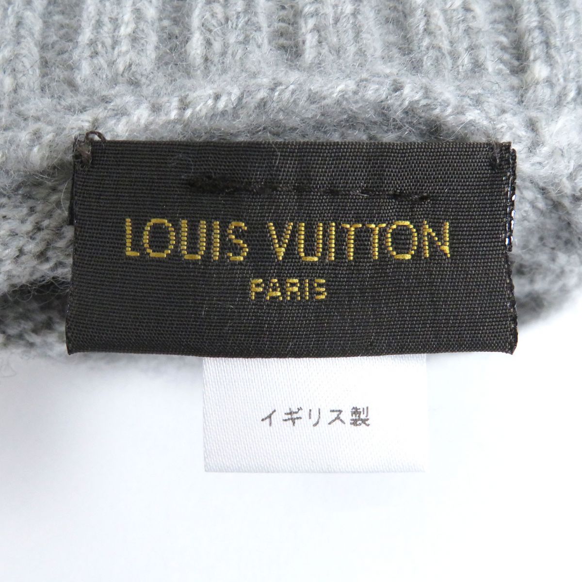 極美品LOUISVUITTON/ルイヴィトンM72679ゴンヘルシンキダミエカシミヤ100%ニットグローブ/手袋グレーイギリス製正規品メンズ【中古】