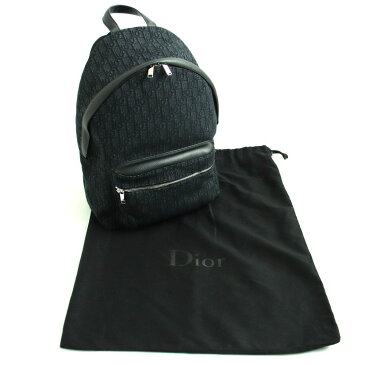 未使用品◆20SS Dior HOMME ディオールオム 1VOVA088YKY_H00N RIDER ディオールオブリーク ジャガード バックパック ブラック 伊製【中古】