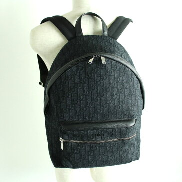 未使用品◆20SS Dior HOMME ディオールオム 1VOVA088YKY_H00N RIDER ディオールオブリーク ジャガード バックパック ブラック 伊製【中古】