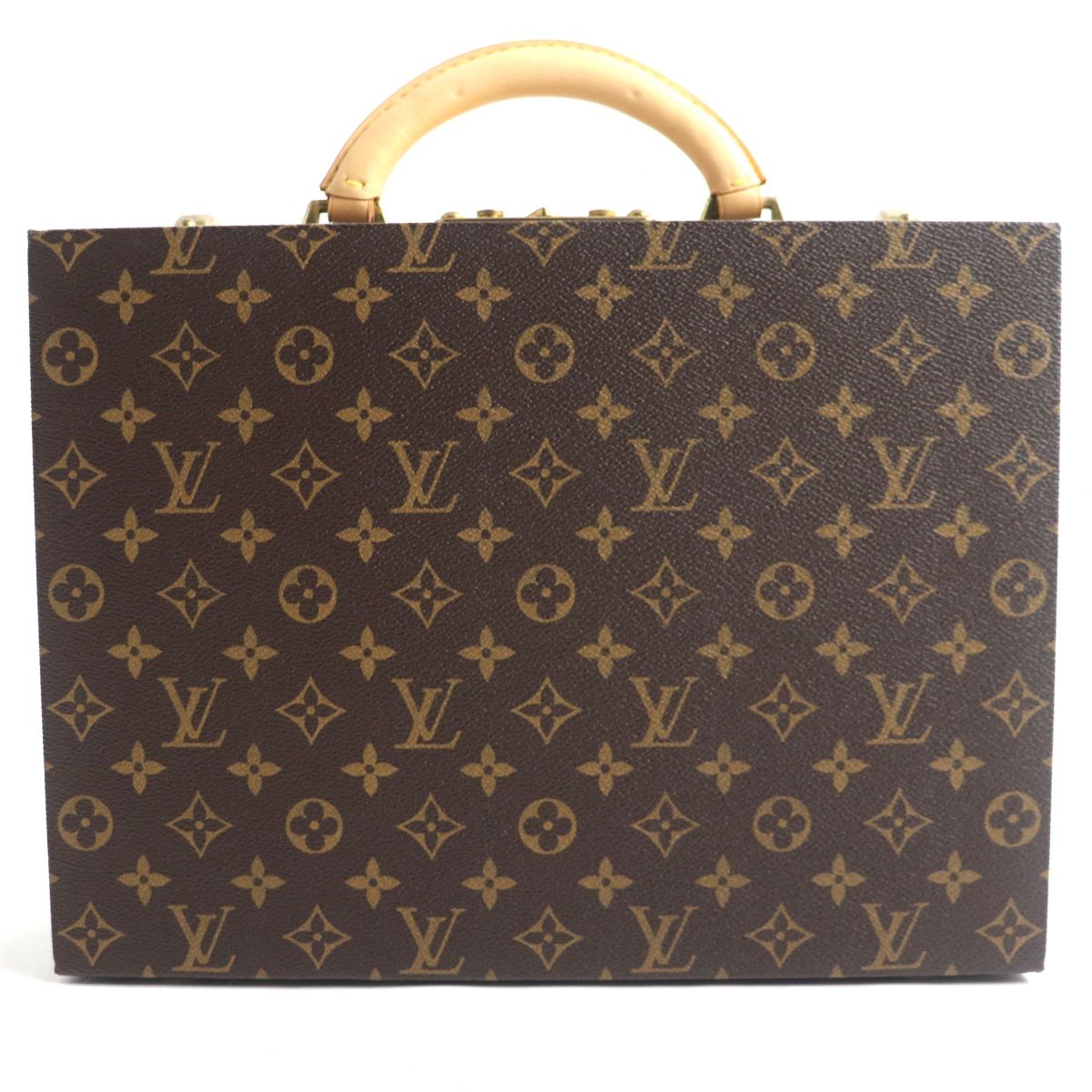 極美品▼LOUIS VUITTON ルイヴィトン M47120 モノグラム ボワット・ビジュ— ジュエリーケース/トランク 茶 フランス製 ネームタグ・鍵×2・クロシェット付き【中古】