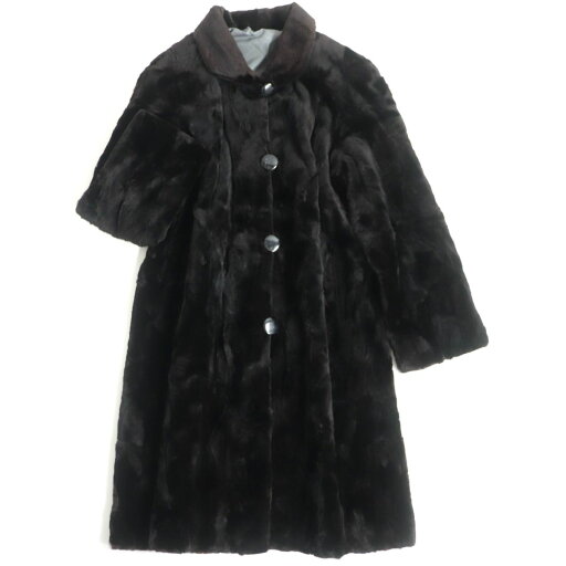 美品▼MINK シェアードミンク リバーシブル 本毛皮ロングコート ブラック×グレー F 毛質柔らか◎【中古】 美品▼MINK シェアードミンク リバーシブル 本毛皮ロングコート ブラック×グレー F 毛質柔らか◎【中古】