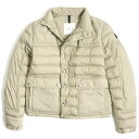 良品▼21SS MONCLER モンクレール BOUTMY LONGUE SAISON レザーワッペン付き ダウンジャケット 2 ベージュ 正規品 ハンガー・ガーメント付【中古】の商品画像