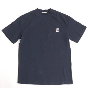 美品◆MONCLER モンクレール 21SS ロゴワッペン 半袖 モックネック Tシャツ トップス ネイビー XS メンズ 正規品【中古】