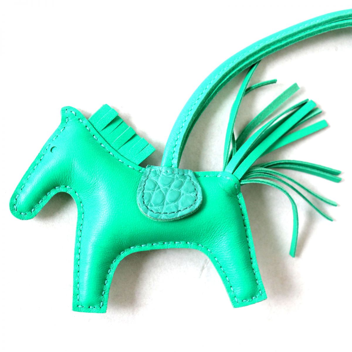 未使用品◎仏製 HERMES エルメス ロデオ タッチ PM バッグチャーム アニューミロ／アリゲーター ミント／ヴェールジェイド Y刻印 箱付き【中古】のサムネイル
