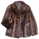 美品▲MINK ミンク 本毛皮ショートコート ジャケット ダークブラウン 13号 毛質艶やか・柔らか◎【中古】(4)