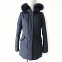 良品☆正規品 ウールリッチ 1602165 LUXURY ARCTIC PARKA ZIP UP ロゴボタン付 フード フォックスファー付 ダウンコート ネイビー XS 日本サイズS相当【中古】