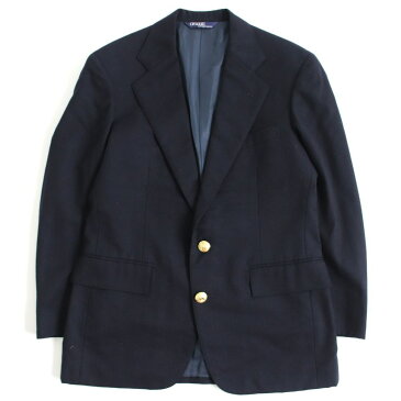 【中古】良品□POLO RALPH LAUREN ポロラルフローレン ゴールドボタン シングル 紺ブレザー/ジャケット C92-W80-T170 日本製 正規品 メンズ