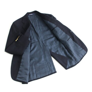 【中古】良品□POLO RALPH LAUREN ポロラルフローレン ゴールドボタン シングル 紺ブレザー/ジャケット C92-W80-T170 日本製 正規品 メンズ