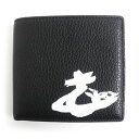 未使用□ヴィヴィアンウエストウッド MELIH MAN WALLET WITH COIN POCKET 51010016 オーブ 二つ折り レザー コンパクトウォレット 黒 伊製【中古】