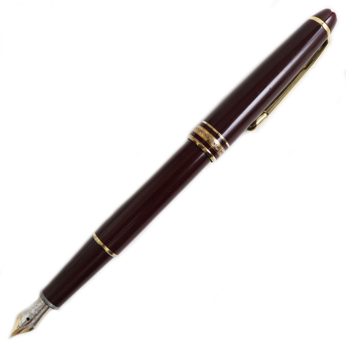 良品●MONTBLANC モンブラン マイスターシュテュック No144 ペン先14K Fニブ ホワイトスター 万年筆 ボルドー×ゴールド【中古】