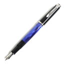 極美品▼Pelikan ペリカン スーベレーン M200 マーブル柄 ロゴ入り 万年筆 ブラック×ブルー EFニブ ドイツ製 箱付き【中古】