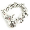 美品□CHROME HEARTS/クロムハーツ SV925 ファンシーリンク クリップ 13LINK クロス ブレスレット/アクセサリー シルバー 総重量118.24g【中古】