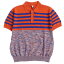 未使用品□BERLUTI/ベルルッティ R19KPS06YAEP Striped＆Mouline Sweater Polo-Shirt ウール 半袖 ニットポロシャツ オレンジ L 伊製 正規【中古】