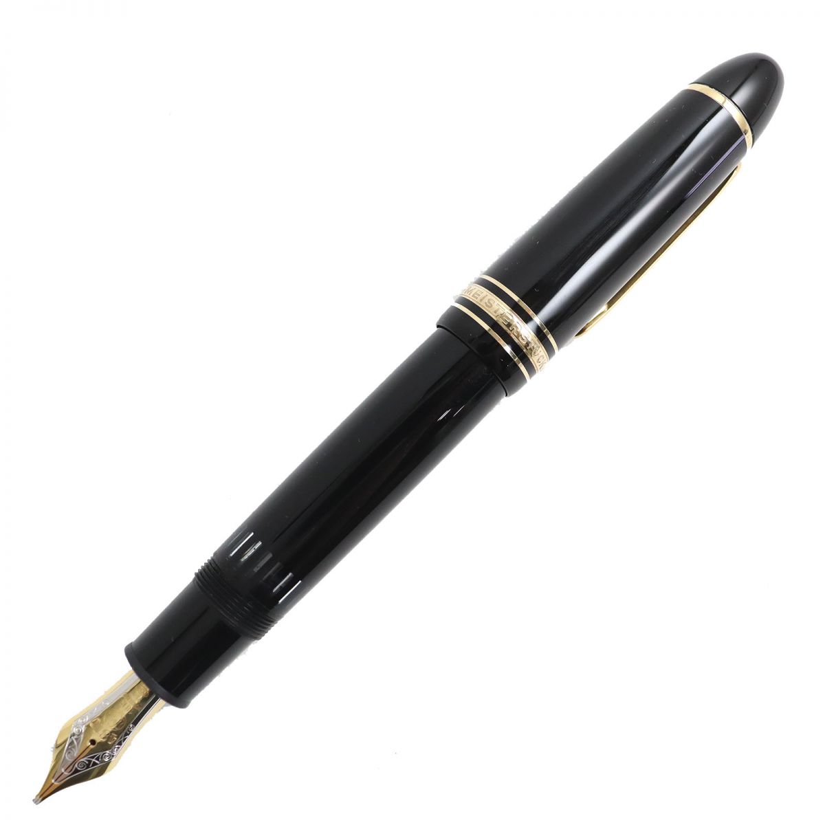 美品△MONTBLANC モンブラン マイスターシュテュック No149 ホワイトスター ペン先18K Bニブ 万年筆 ブラック×ゴールド ドイツ製 大人気◎【中古】