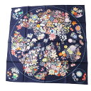 未使用品◎正規品 23AW エルメス カレ90 カレツイル Planifleurs プラニフルール シルク CS／MARINE／PARME/MULTI 箱・タグ付き【中古】