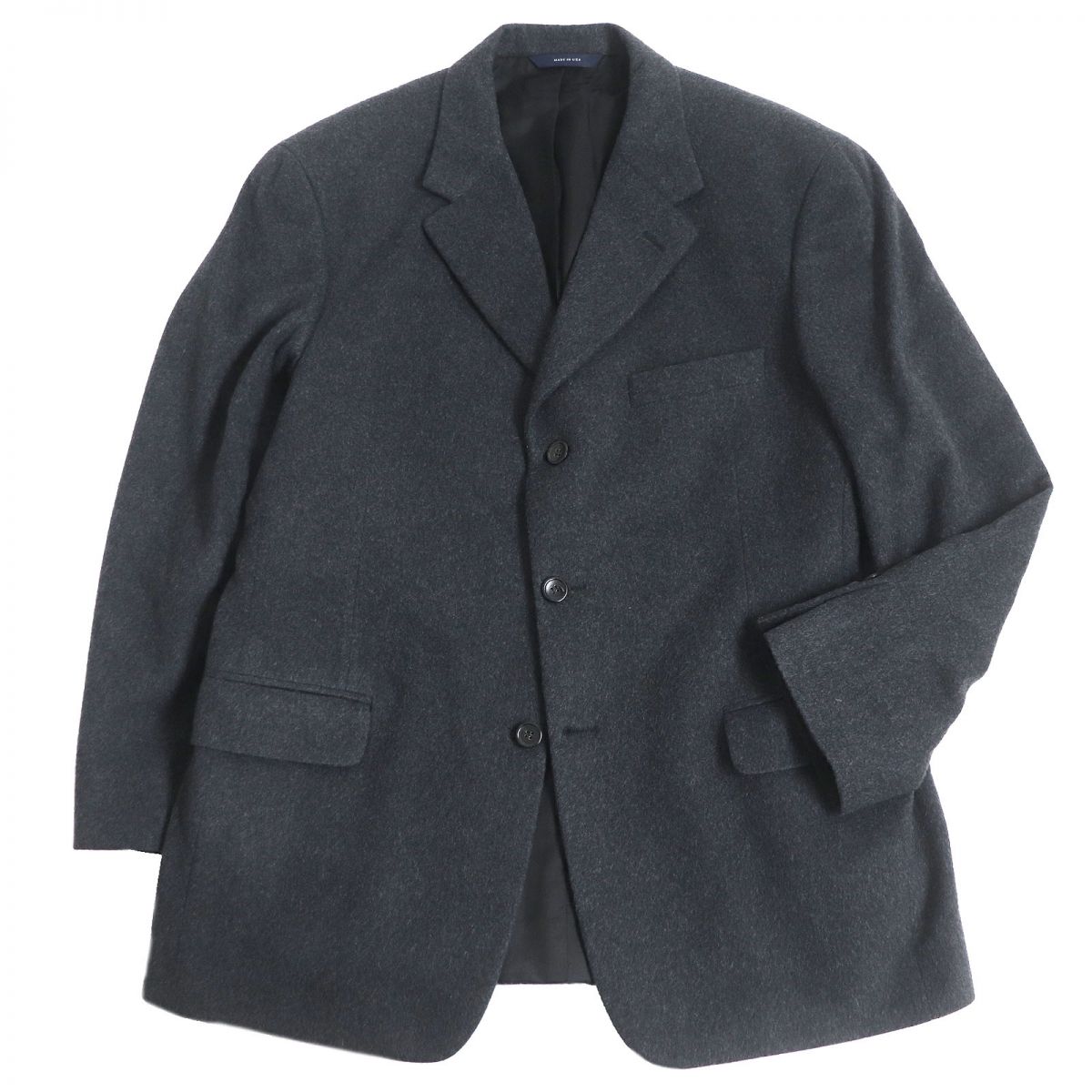 美品□Brooks Brothers/ブルックスブラザーズ カシミヤ100％ シングル テーラードジャケット/ブレザー ダークグレー 40 USA製 正規品【中古】のサムネイル