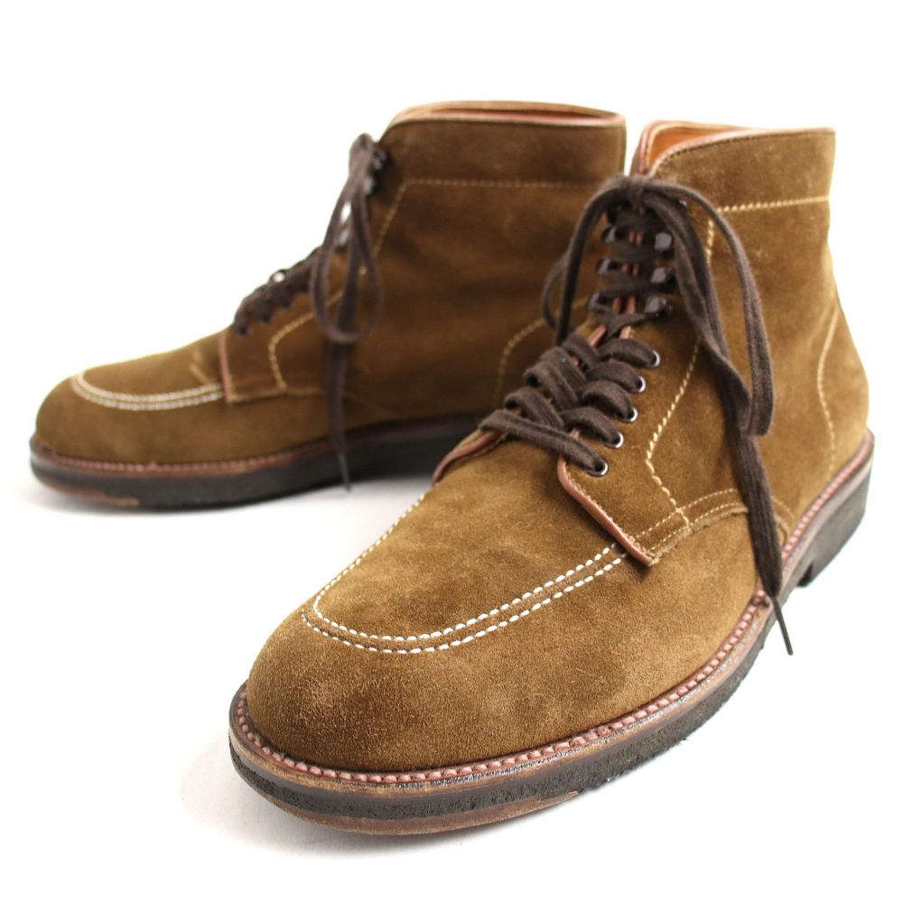 【中古】良品◆ALDEN　オールデン　40553H　スウェードレザー　インディーブーツ　ブラウン　7 1/2　USA製　箱・保存袋付き　メンズ