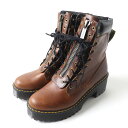 極美品★Dr.Martens ドクターマーチン 26201243 KARMILLA カルミラ フロントZIP レースアップ レザーブーツ レディース ブラウン UK6