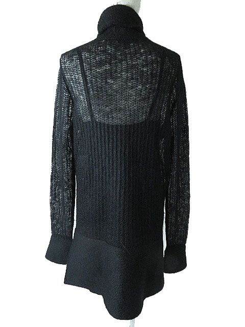 【中古】極美品△仏製 CHANEL／シャネル レディース P59198 ココマークボタン ペチコートドレス付 モヘア混 タートル ニットワンピース ブラック 40