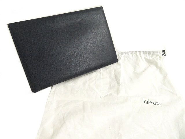 【中古】極美品◎Valextra　ヴァレクストラ　V4D59　2つ折り　レザー　Macbookカバー/PCケース　ネイビー　イタリア製　保存袋・認証カード付き