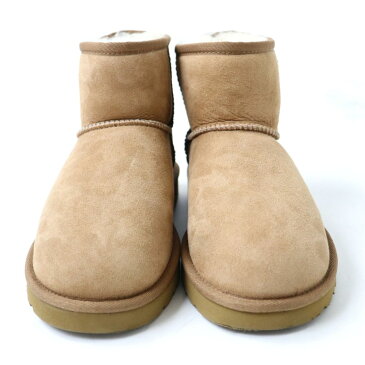 未使用品◇冬物◎ UGG australia アグ 5854 WOMENS CLASSIC MINI II クラシックミニ2 ショート ムートンブーツ CHESTNUT ブラウン系 24cm レディース【中古】