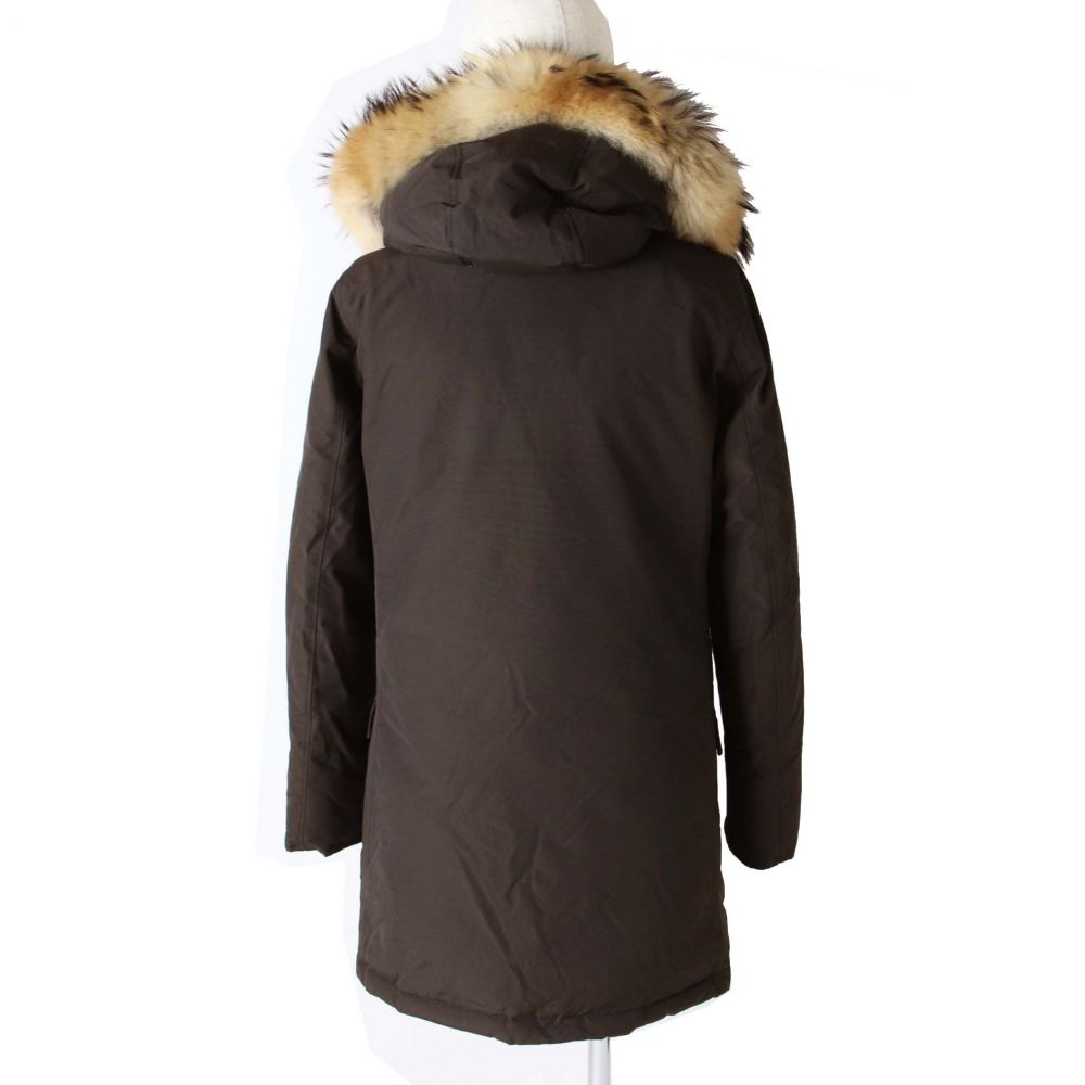 【中古】良品◎正規品 WOOLRICH／ウールリッチ 1402070 レディース ファー・フード付き アークティックパーカー／ダウンコート ダークブラウン XS