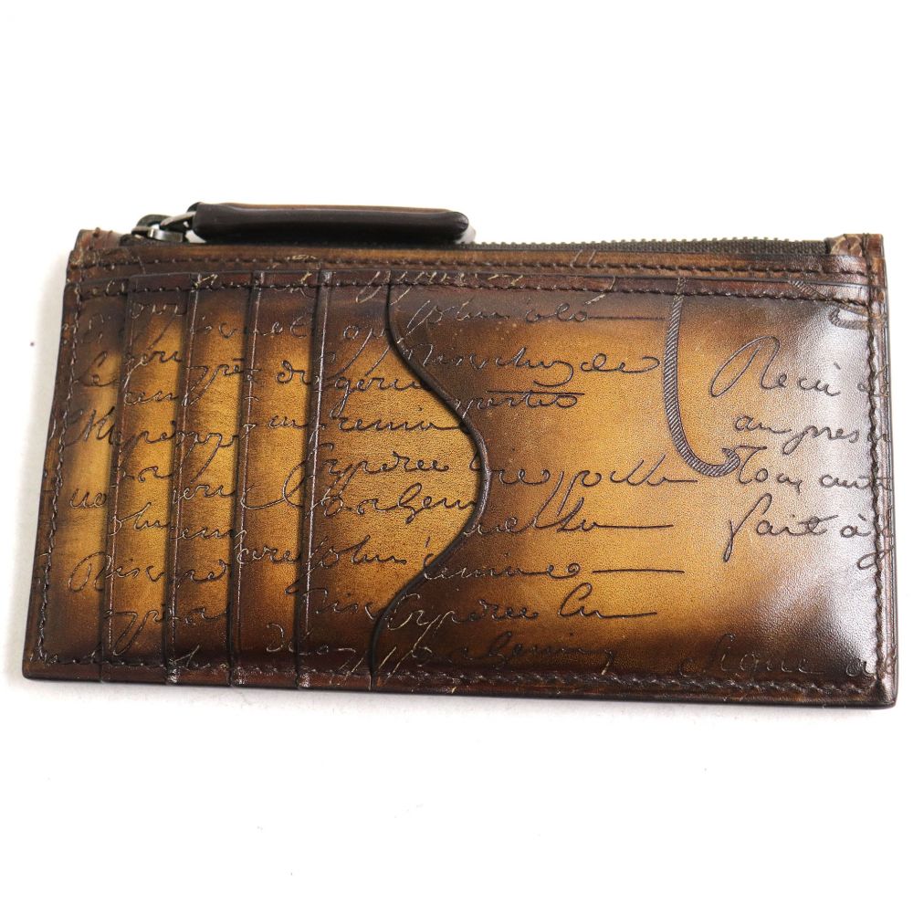 50 Off 極美品 年製 Berluti ベルルッティ コアマキシ スクリットデザイン レザー Zip付き名刺入れ カードケース ブラウン イタリア製 メンズ 受賞店舗 Www Amir Org Rw