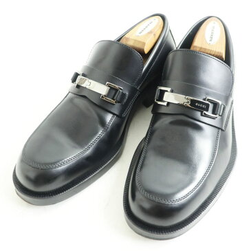【ドンドン見直し】【中古】美品■伊製 GUCCI グッチ カーフレザー ホースビットローファー/ドレスシューズ ブラック 40E メンズ 箱付き