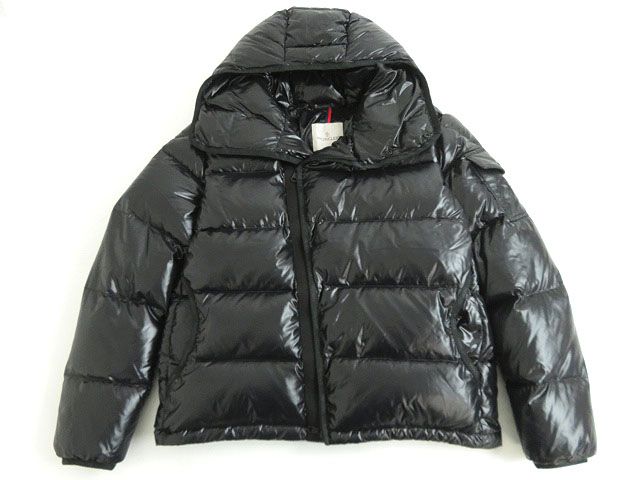 【中古】極美品●18-19AW MONCLER モンクレール NEUVIC ロゴワッペン付き ダブルZIP ナイロン ダウンジャケット ブラック 3 正規品