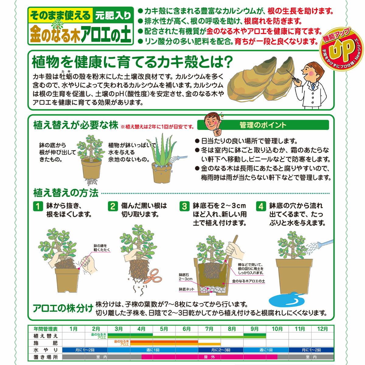 培養土 金のなる木アロエの土 5L 花ごころ 観葉植物 ガーデニング 園芸 ビギナー向...