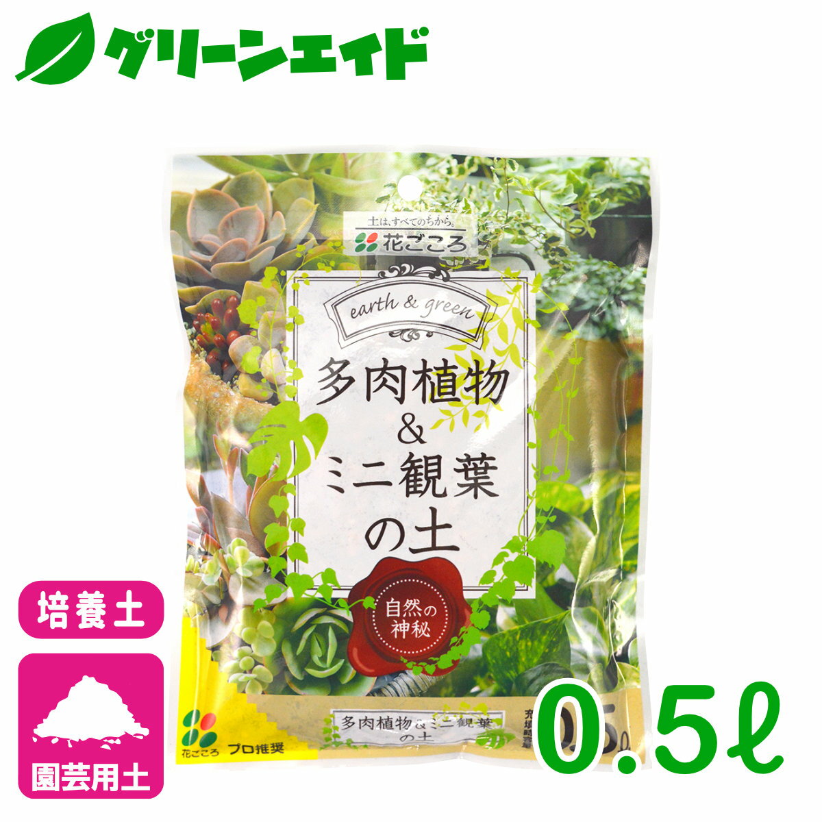 ＼6/4 火 20時開始 最大20%OFFの大型セール開催予定 ／培養土 多肉植物＆ミニ観葉植物の土 0.5L 花ごころ サボテン 園芸 ガーデニング ビギナー向け 初心者向け