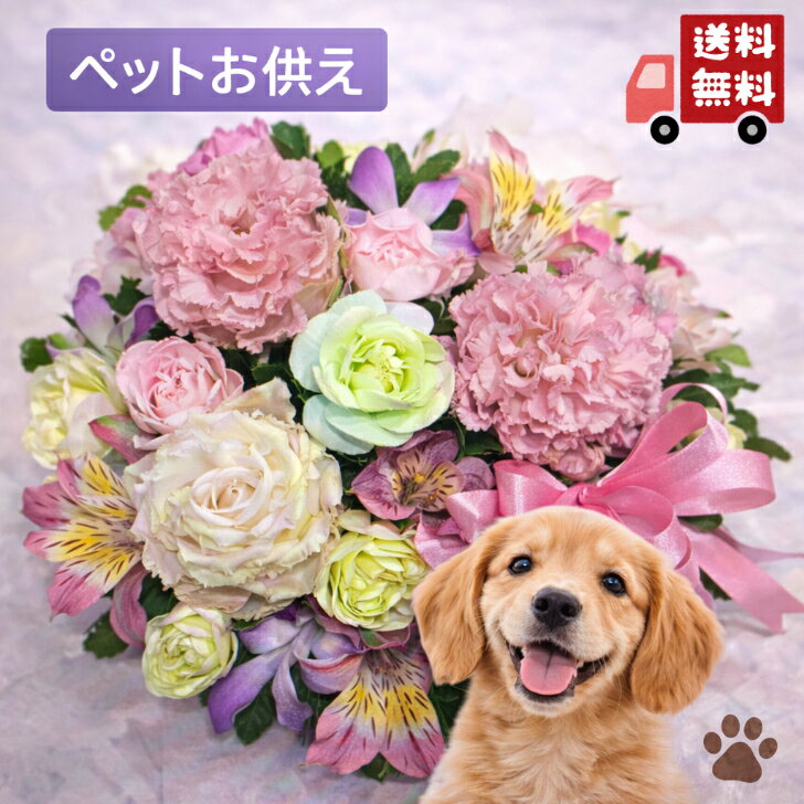 Anniversary - 【送料無料・即日発送】【ペットへ贈るバスケットアレンジメント】【お供え/お悔やみ/枕花/花/即日/当日/法事/法要/お彼岸/お盆/新盆/初盆/花/犬/猫