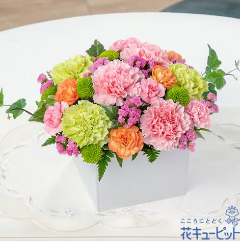 Flower Arrangements - 【ロマンチック（ピンク）】（521343・母の日・アレンジメント）(全国の花キューピット加盟店がお届けします）