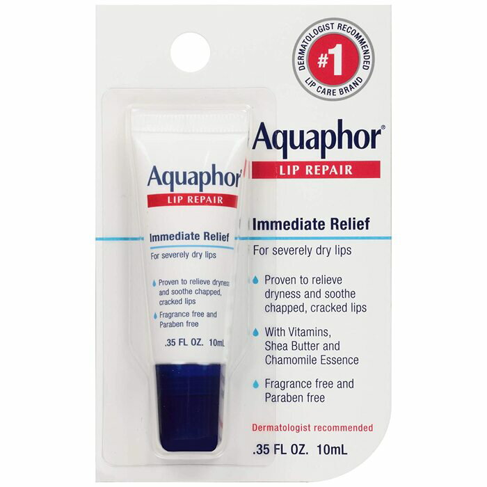 【追跡可能海外メール便】Aquaphor Lip Repair Ointment Long-lasting Moisture to Soothe Dry Chapped Lips Tube, 0.35 Fl Oz (Pack of 1) アクアフォー リップリペアオイントメント 10ml 乾燥 うるおい 保湿 リップ リップケア リップクリーム 低刺激 保湿ケア