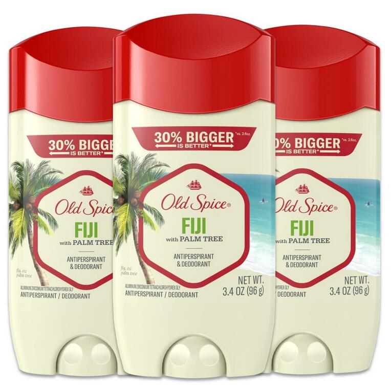 【エクスプレス便】オールドスパイス Old Spice フィジー 3個セット 長時間持続 スティックタイプ 3.4oz×3　わき汗　汗止め　制汗剤　海外製品　ワキガ　匂い　汗対策 Antiperspirant & Deodorant Fiji with Palm Tree　デオドラント