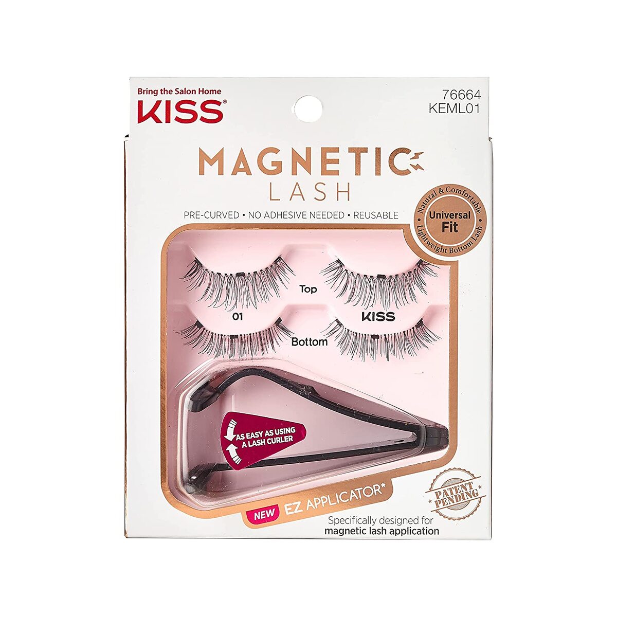 【追跡可能海外メール便】Kiss Magnetic Lash 01 With Applicator マグネット式つけまつ毛 アプリケーター付き 接着剤いらず のりいらず マグネットつけまつげ 時短 付け直し楽々 美容 美容液 コスメ 化粧品