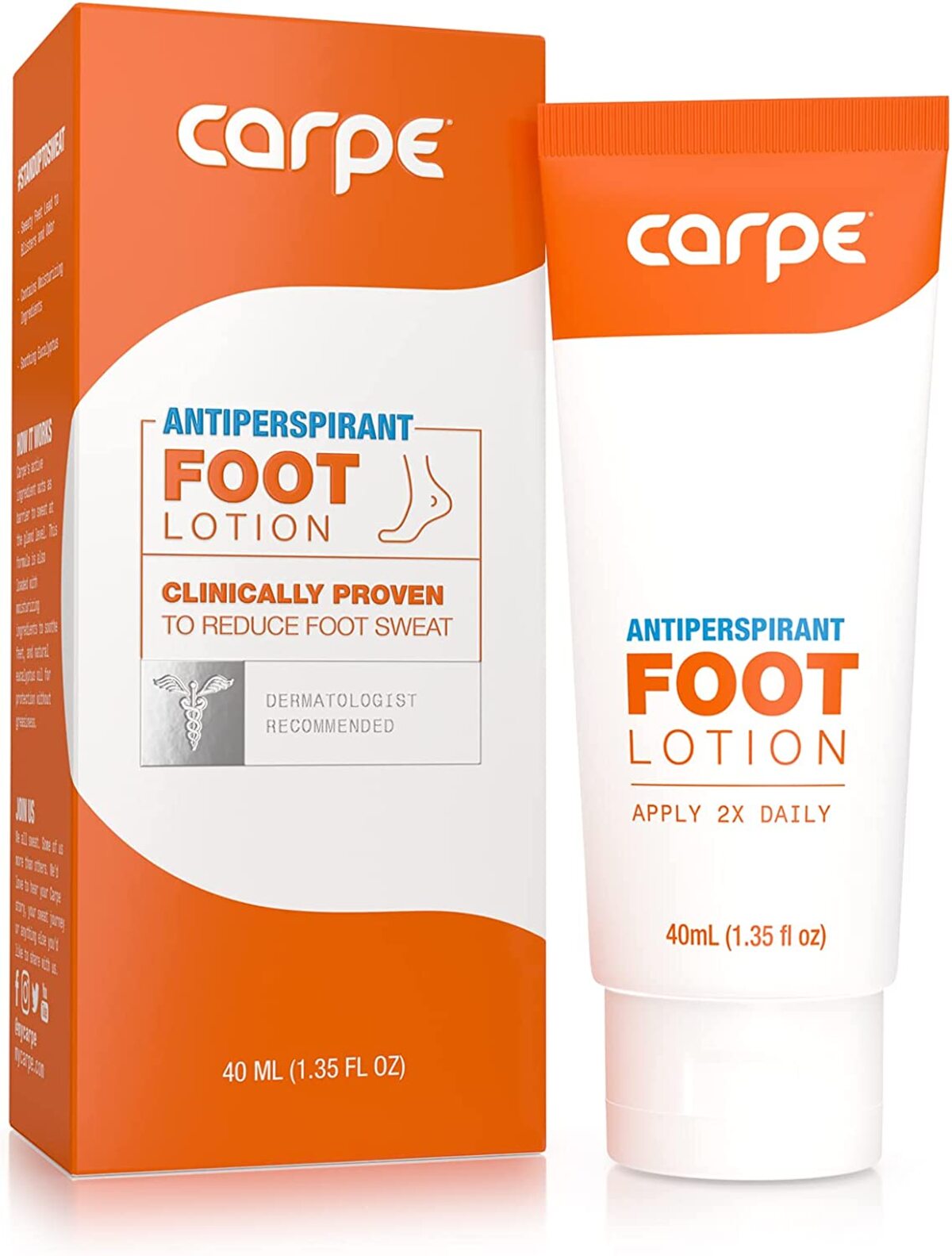 カルぺ　フットローション 40mlCarpe Antiperspirant Foot Lotion 【アメリカより直送☆10-30日でお届け】 足汗の気になる方に！！ べたつかず、低刺激性 天然ユーカリオイル配合 Made in USA 【...