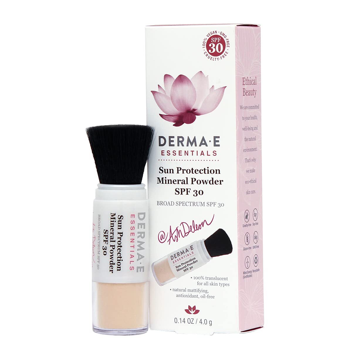 DERMA-E DERMA E Sun Protection Mineral Powder SPF 30, Basic Chamomile, 0.18oz ダーマイー サンプロテクション ミネラルパウダー 日焼け止め フェイスパウダー お粉