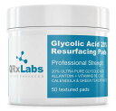 【エクスプレス便】QRxLabs Glycolic Acid 20% Resurfacing Pads for Face & Body with Vitamins B5, C & E, Green Tea, Allantoin - Exfoliates Surface Skin and Reduces Fine Lines and Wrinkles - キューアールラボ　ビタミン　B5　C & E　緑茶　ウィンクル取り