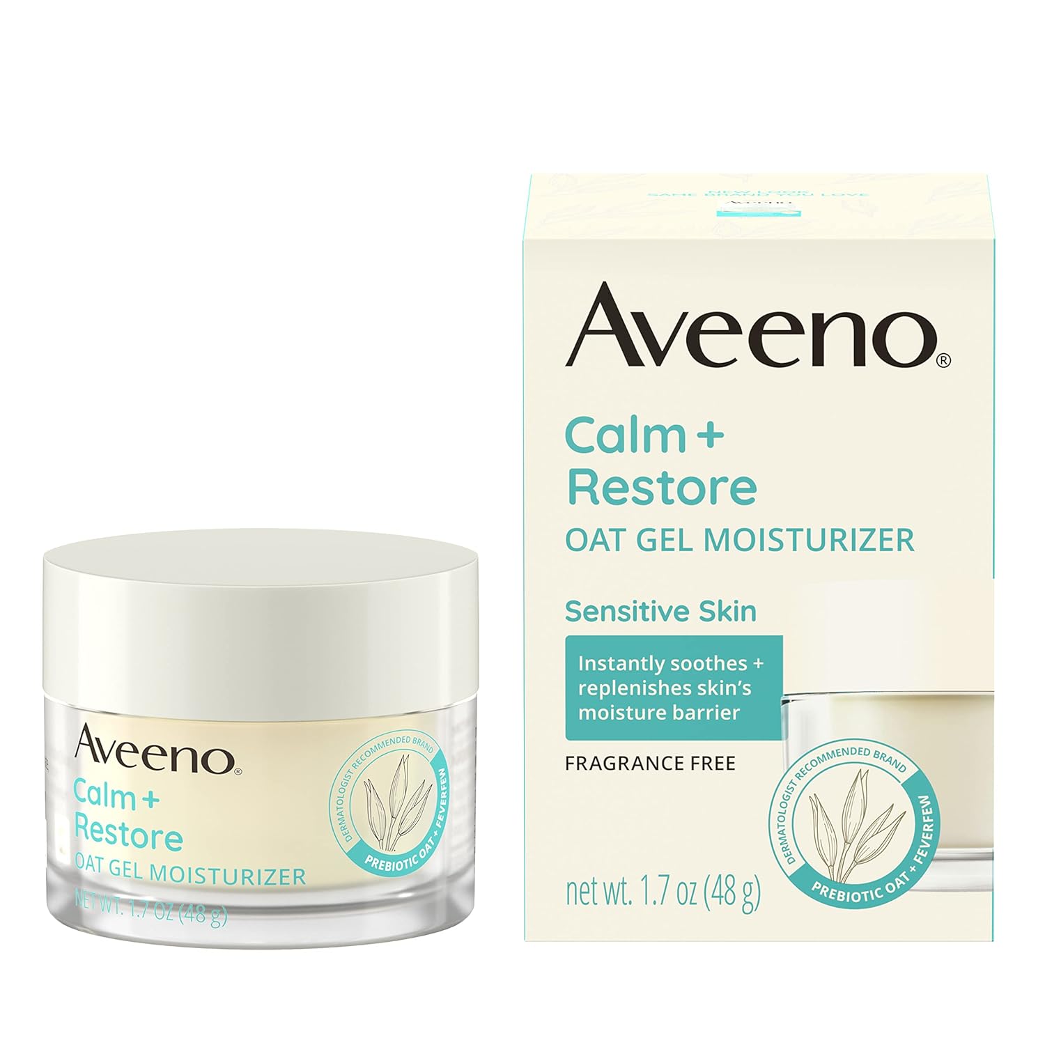 【エクスプレス便】Aveeno Calm Restore Oat Gel Facial Moisturizer for Sensitive Skin Fragrance-Free 1.7 oz アべーノ オーツジェルフェイシャルモイスチャライザー 無香料 48g