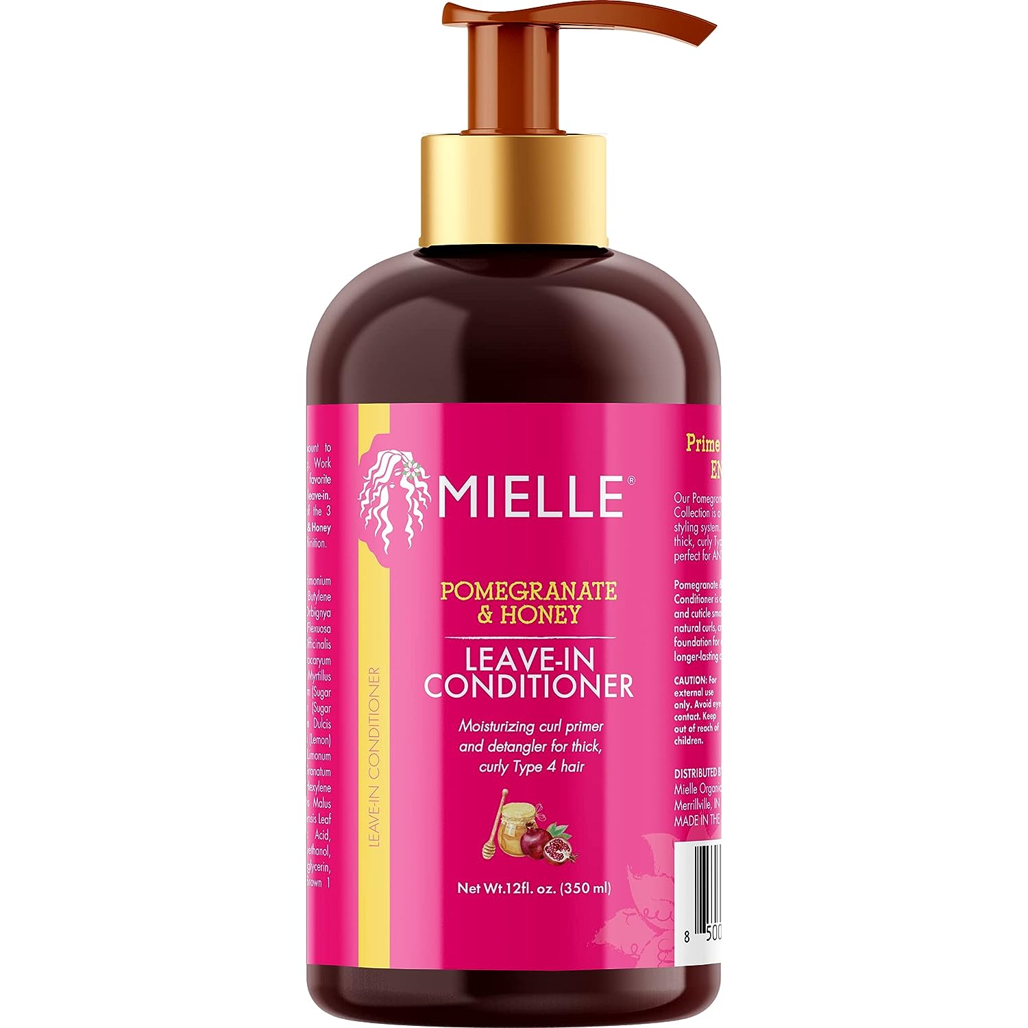 Mielle Organics Pomegranate & Honey Leave-In Conditioner Repair Damage and Prevent Frizz 12 oz ミエーレ ザクロ＆ハニー リーブインコンディショナー350ml