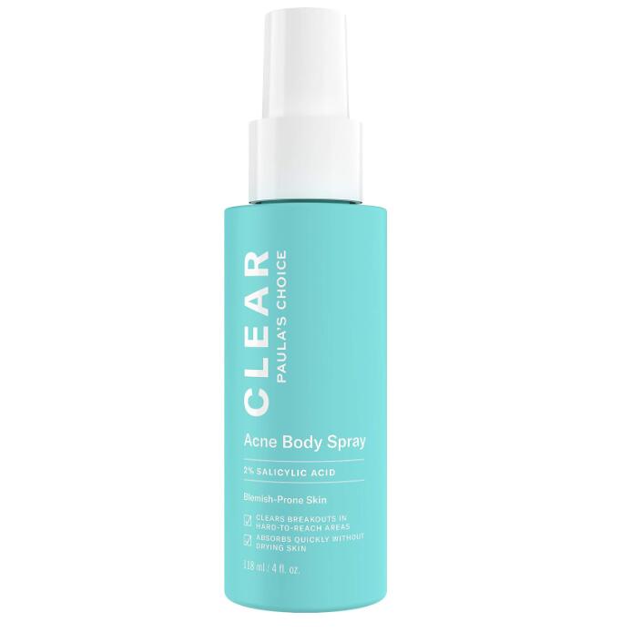 Paula's Choice CLEAR Back & Body Exfoliating Acne Spray, 2% BHA (Salicylic Acid) 4oz ポーラチョイス スキン・アクネ ボディースプレー 118ml