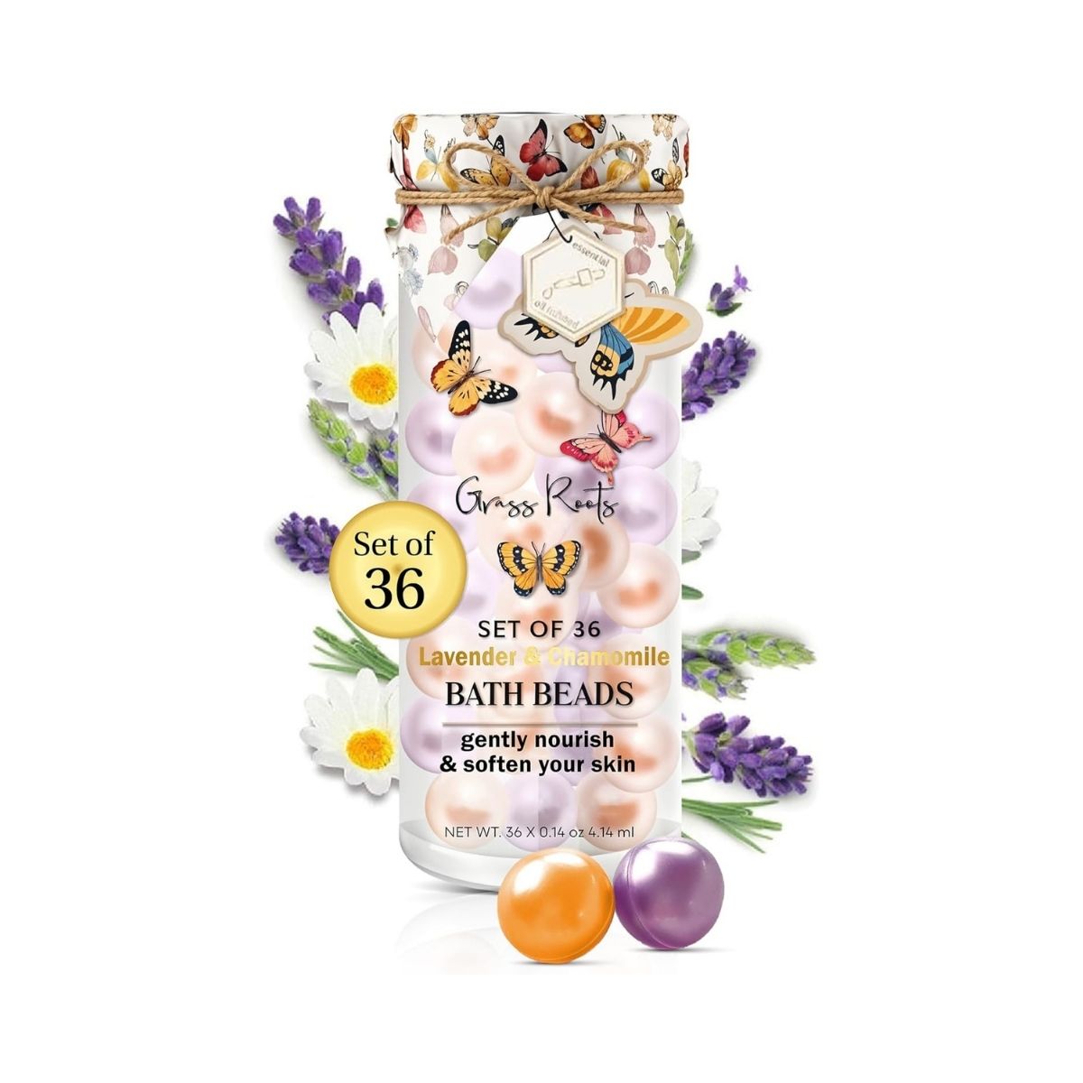 Grass Roots グラスルーツ バスオイルビーズ 36個入 ラベンダー&カモミールの香り Grass Roots Bath Oil Beads Set o...