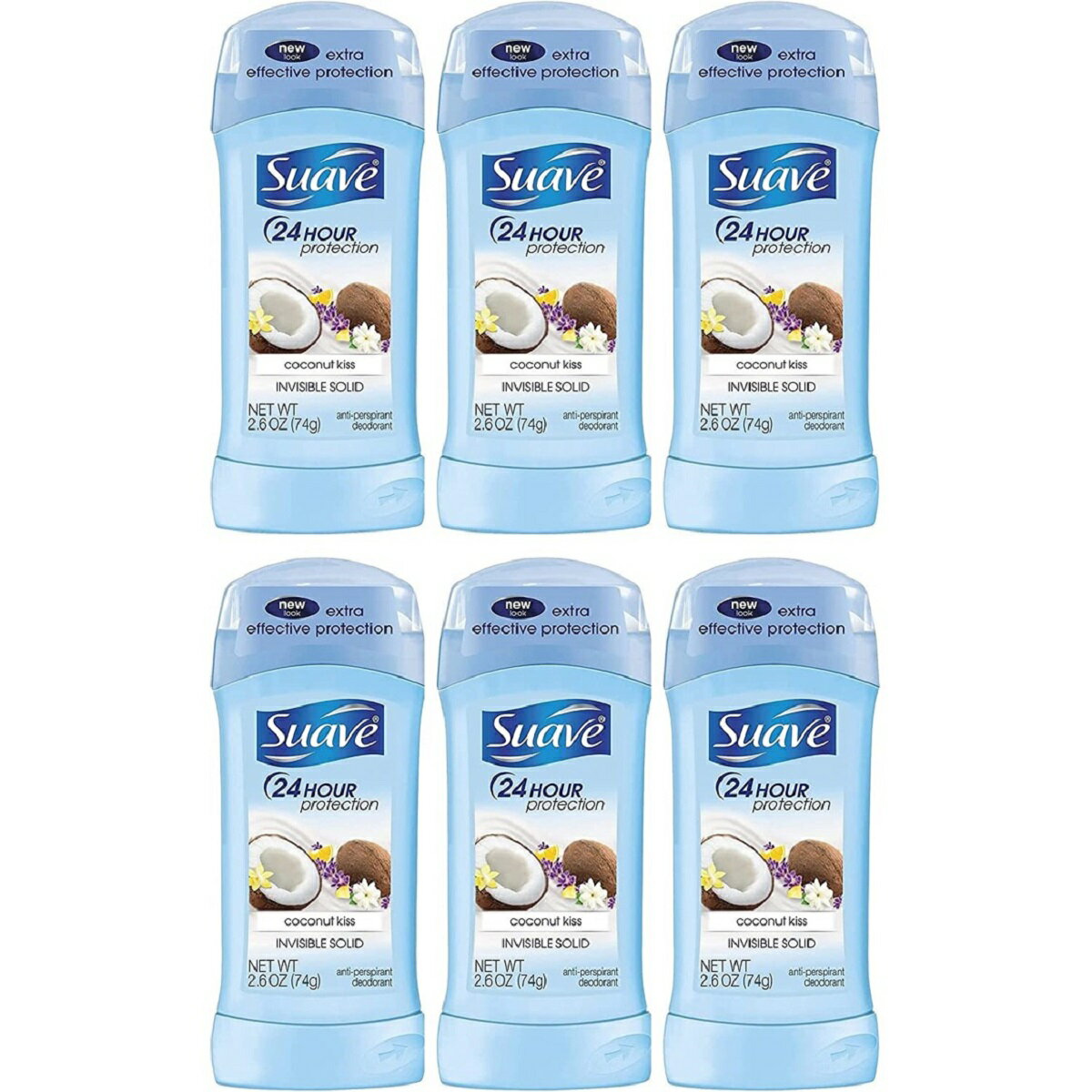 【エクスプレス便】【お得な6本セット】Suave Deodorant Stick Coconut Kiss 2.6 oz (Pack of 6)スエーヴ デオドラントスティック ココ..