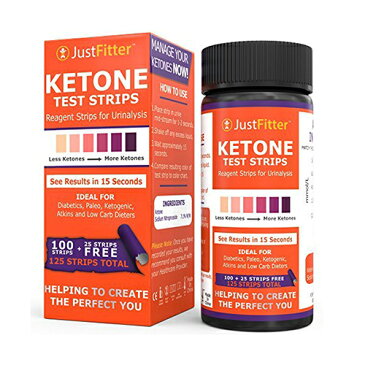 【海外メール便】Just Fitter Ketone Test Strips 125 PACK OF 1 　ケトン体 ケトン 試験紙 尿検査 ケト スティック 15秒 ケトダイエット 検査 ケトン ケトーシス ダイエット 糖質制限 125枚入り