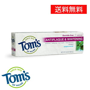 【追跡可能海外メール便】トムズ　オブ　メイン　Tom's アンチプラーク＆ホワイトニング ハミガキ粉（フッ素フリー） 【ペパーミント】Whitening 　 ホワイトニング　海外直送