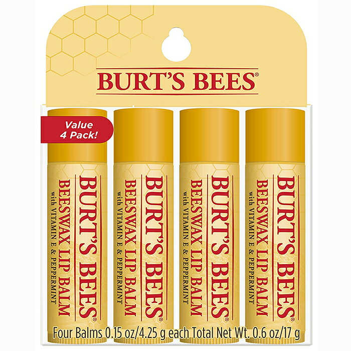 Burt's Bees Beeswax Lip Balm value 4pack　バーツビーズリップバーム4本セット　唇の保湿に　リップバーム